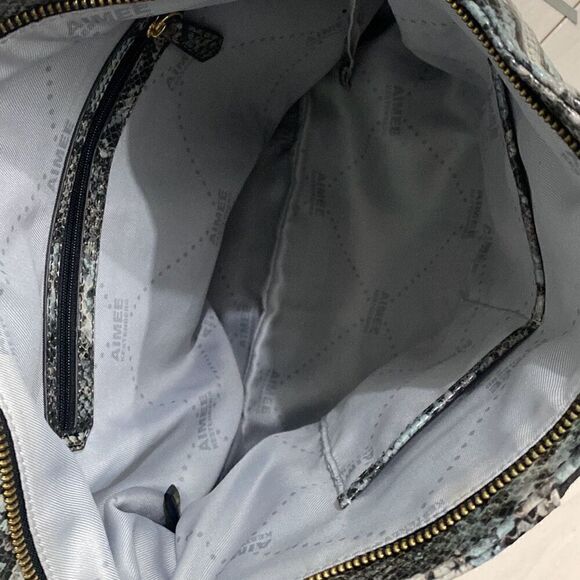 Aimee Kestenberg Women's Snakeskin Pebble Leather & Suede Tuscany Hobo Bag - Picture 5 of 6